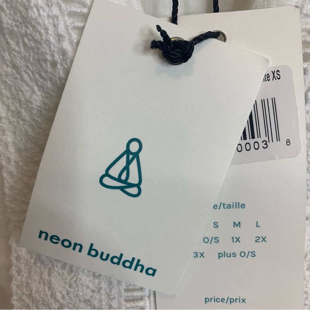 Neon Buddha Through The Looking Glass Long Sleeve Tunic Shirt- White - Picture 5 of 7